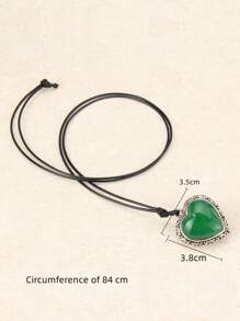 1pc Red Heart Shaped 3D Pendant Black Cord Necklace For Women, Simple & Fashionable Valentine's Day Gift Valentines,Mom,Mother,Mother's Day,Gift - Red - View 6