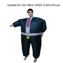 1 Set Inflatable Men In Suits Costume (Fan + Inflatable Suit) For Halloween, Carnival, Festival, Party, Stage Performance (Excluding Batteries) - Black - View 7