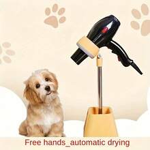 1Pc,Pet Dog/For Hair Dryer Stand With With Organizer Tray Pet Grooming Hair Dryer Holder 180 Degree Rotatable Hair Diffuser Attachment - Yellow - View 1