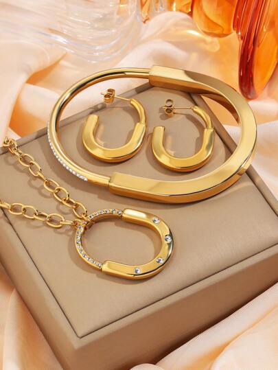 4 pezzi di delicato set di collane con lucchetto in acciaio inossidabile di lusso leggero, adatto come regalo per gli amici