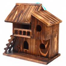 Squirrel House Nesting Box Bird Nature Animals Safety Wooden Nest Protector - màu nâu - Xem 3