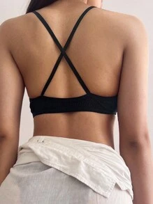 3 件装 女士性感无缝抹胸文胸 深 V 三角杯 交叉无杯美背文胸 无衬背心文胸上衣 女士内衣 返校文胸