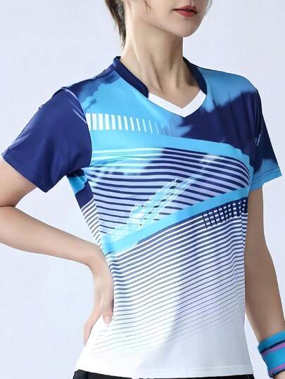 Women's Tennis Sports Top, Breathable Quick Dry T-Shirt Suitable For Tennis, Golf, Badminton, Volleyball, Table Tennis, Keeps You Cool And Comfortable All Day