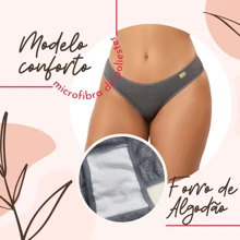 Kit 5 Comfort Panties, Basic Thong, Kit In The Same Color, Polyester Microfiber Panties Direct From The Factory. - 黑色 - 查看 4