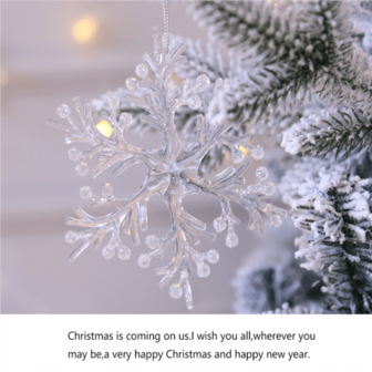 1 件全新亚克力水晶 3D 圣诞树和雪花花环圣诞树装饰吊坠，圣诞派对背景，圣诞节