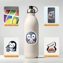 50pcs Cartoon Penguin Stickers, Vinyl Sticker For Laptop Water Bottle Guitar Bike Car Motorcycle Bumper Luggage Skateboard Graffiti, Cute Decals, Best Gift For Children,Teen,Men,Women.,School Supplies,Back To School - Multicolor - View 7