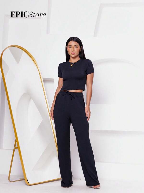 Conjunto Épico Calça Pantalona e Cropped Kit