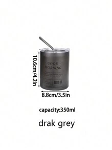 1入不鏽鋼保溫杯帶蓋及吸管，600毫升/350毫升保溫水瓶，保溫杯，夏季冬季飲料用具，咖啡杯，辦公室水杯，旅行配件 - 1pc - 查看 16