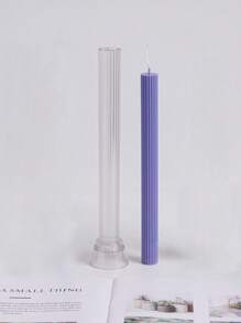 Mold pentru lumânări cu dungi verticale de 25 cm, coloană cu stâlp lung, turnă pentru lumânări din plastic, cilindru subțire, pentru pc, acril, pentru lumânări, bețișoare de ceară, fabricare, petrecere de nuntă, decorare pentru lumânări de masă.
