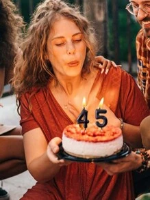 1pc Black/Red/Blue 6cm Numeral Birthday Cake Candles 0-9, Party Decor - Black - View 8