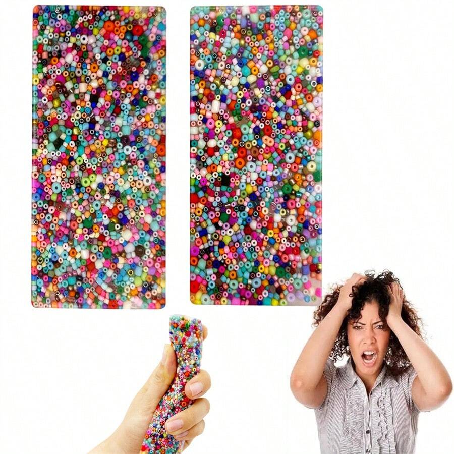 1/2/3pcs 4.7*2.4 Inch Silicone Exfoliating Anxiety Relief Toys, Exfoliating Anxiety Mat, Adult Relaxation Anxiety Toys, Party Favors, Gift Filler - Multicolor - View 1