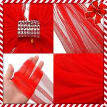 Large Red Christmas Bowknot Decor Set - Includes 60x80cm Layered Bowknot With Sequins And 75x750cm Organza Fabric Trim, Christmas/Halloween Wreath, Door Curtain. Comes With 6 Pins To Easily Attach Bow To Organza Trim,Christmas - Multicolor - View 6