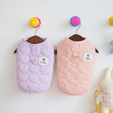 1 PC Winter Pet Dog Jacket Candy Color Clothes Small Dogs Clothing Coat Vest Trackable Pet Outfits - Pink - View 6