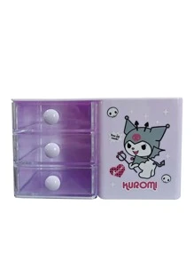 Sanrio Boîte de rangement décorative de Noël en plastique pour le bureau ou le tiroir, avec personnages de Sanrio comme Hello chat, Kuromi, Cinnamoroll et My Melody. Boîte de rangement colorée et organisateur de stylos. (Certaines pièces peuvent être aléatoires)