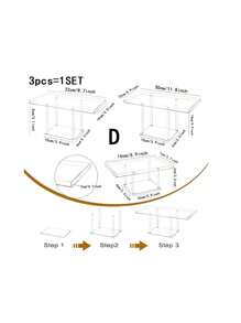1 Set Combination Clear Acrylic Cupcake Stand With Screwdriver, Modern Minimalist Rectangular Transparent Cake Dessert Baking Tray For Home Party Holiday - Clear - View 10