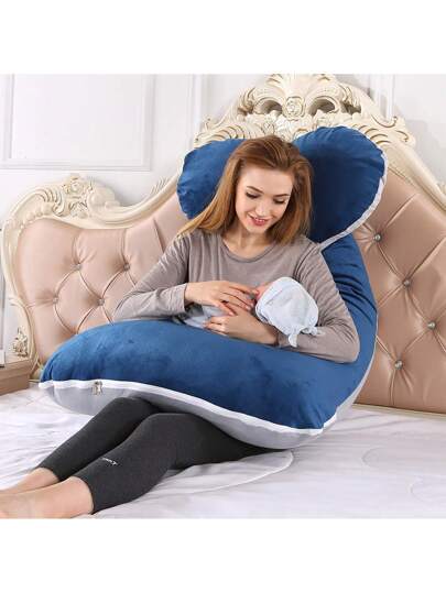 1pc Shaped Crystal Fluwelen Pregnancy Pillow, Body Relaxation Bedding, Home view 7