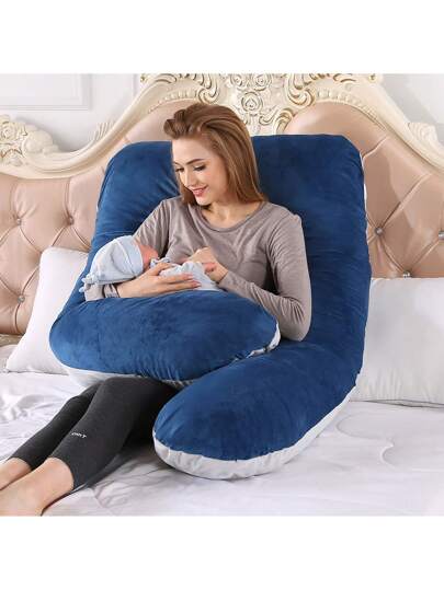1pc Shaped Crystal Fluwelen Pregnancy Pillow, Body Relaxation Bedding, Home view 6