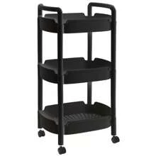Carrito Organizador de 3 Niveles Bisuling Negro - Negro - Ver 1