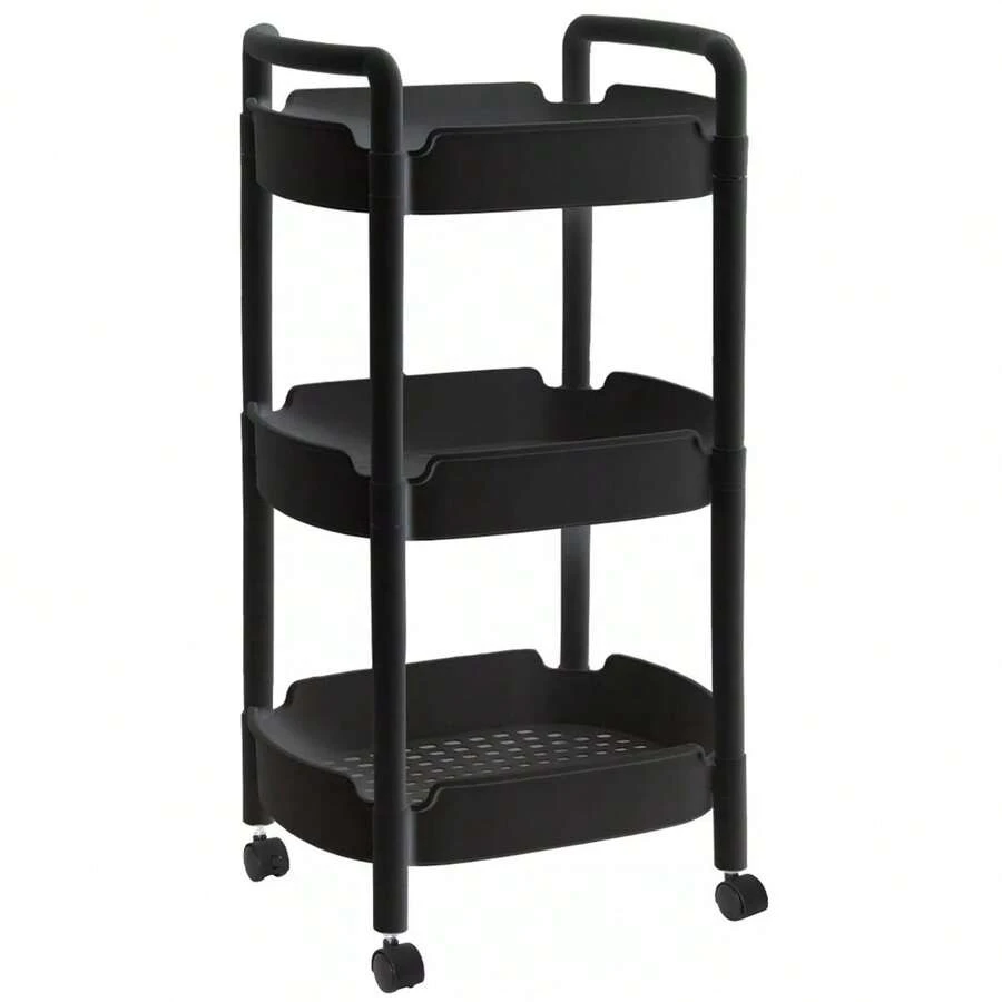 Carrito Organizador de 3 Niveles Bisuling Negro - Negro - Ver 1
