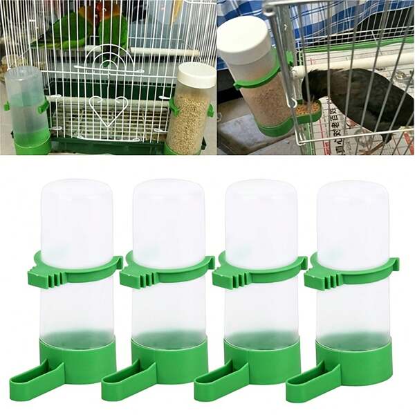 4 PEÇAS Alimentador de Água Automático para Aves de Gaiola de Estimação, Papagaios, Periquitos, Agapornis, Calopsitas, Alimentador de Ração Automático para Aves
