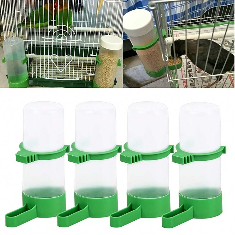4 PEÇAS Alimentador de Água Automático para Aves de Gaiola de Estimação, Papagaios, Periquitos, Agapornis, Calopsitas, Alimentador de Ração Automático para Aves