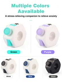 1pc减压魔环指尖减压神器抵抗烦躁焦虑缓解多动症骰子青少年上课无聊打发时间魔方成人无限发泄手指休闲玩具 - 彩色 - 查看 9