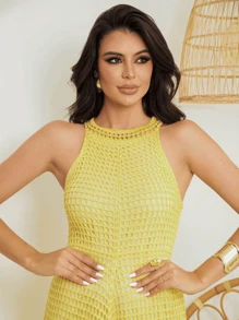 Women Sweater Dresses - Amarillo - Ver 3