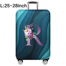 Capas de bagagem, capas de porta-malas, capas contra poeira, 18-32 polegadas, protetor, resistente a arranhões, impressão de corpo inteiro, mala de viagem, capa protetora lavável, acessórios de viagem, suprimentos de bagagem, moda, flor roxa, bolsa para escola, acessórios escolares, material escolar