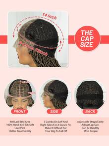 女士编织假发 9x6 双蕾丝前编织假发 非洲辫子 带婴儿头发 编织合成蕾丝前辫子假发 - 彩色 - 查看 10