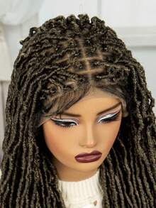 女士编织假发 9x6 双蕾丝前编织假发 非洲辫子 带婴儿头发 编织合成蕾丝前辫子假发 - 彩色 - 查看 7