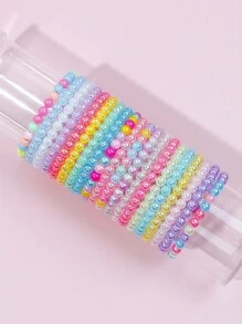 20pcs/Set Colorful Beaded Bracelets For Girls, Suitable For Parties, Holidays And Birthday Gifts