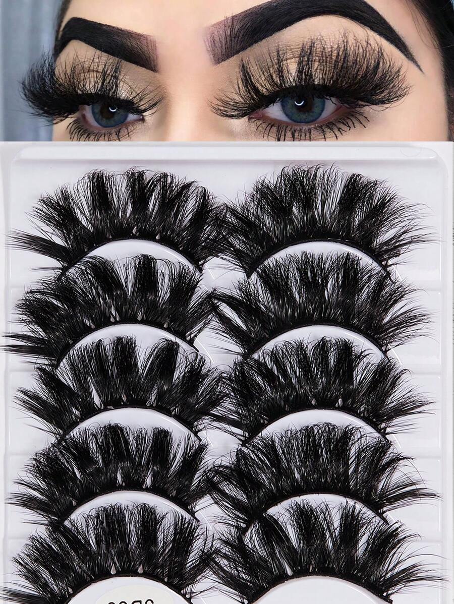 5對超長假睫毛 - 黑色 - 查看 1