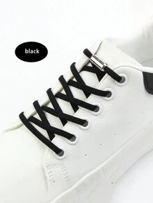 1 Pair Non Tying Metal Capsule Elastic Shoelace Buckle Accessory, Semi-Circular Elastic Non Tying Elastic Slouchy Shoelace (Shoelace With Carrying Buckle)-Easy-Clip No-Tie Elastic Shoelaces With Metal Capsule Buckles, Stretchy & Secure For Sneakers And Boots Shoe Laces Wedges Shoes For Women - 4pcs - View 5