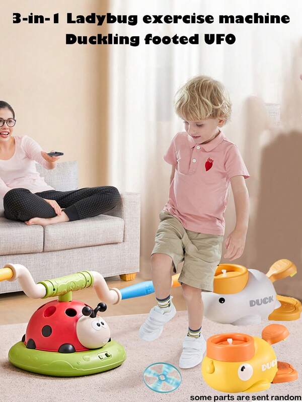 3-In-1 Ladybug Sports Machine Sensory Training Toy For Kids That Consumes Energy. Can Be Used Indoors Or Outdoors. Parent-Child Interactive Children's Flying Disc Outdoor Fun Toy. Bamboo Dragonfly Catapult That Can Be Stamped To Make It Fly High. Interactive Toy Suitable For Indoor And Outdoor Activities During Winter/Summer Vacation.