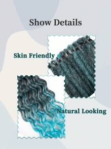 24 Inch Wavy Synthetic Dreadlocks, Curly Ends, Double-Ended Dreadlock Extensions, 5-Strand Synthetic Dreadlocks Extensions, Handmade Curly Bohemian Style Dreadlocks, Hippie Dreadlocks, Suitable For Daily Wear, Parties, Christmas, New Year, Carnival, Music Festivals (5-Strand Curly/Pack) - Multicolor - View 5