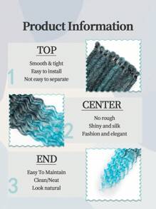 24 Inch Wavy Synthetic Dreadlocks, Curly Ends, Double-Ended Dreadlock Extensions, 5-Strand Synthetic Dreadlocks Extensions, Handmade Curly Bohemian Style Dreadlocks, Hippie Dreadlocks, Suitable For Daily Wear, Parties, Christmas, New Year, Carnival, Music Festivals (5-Strand Curly/Pack) - Multicolor - View 6