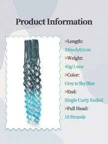 24 Inch Wavy Synthetic Dreadlocks, Curly Ends, Double-Ended Dreadlock Extensions, 5-Strand Synthetic Dreadlocks Extensions, Handmade Curly Bohemian Style Dreadlocks, Hippie Dreadlocks, Suitable For Daily Wear, Parties, Christmas, New Year, Carnival, Music Festivals (5-Strand Curly/Pack) - Multicolor - View 4