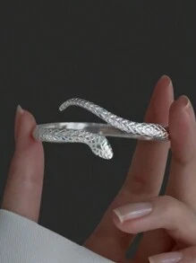 1 pieza Brazalete de moda personalizado con diseño de serpiente encrusted con cristal poderoso, ajustable, apto para uso diario, salidas y fotografía, regalo significativo para mejores amigos