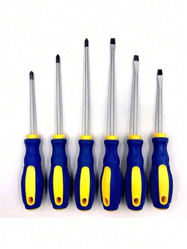 Jogo De Chaves De Fenda Com 6 Peças em Aço e Ponta Imantada