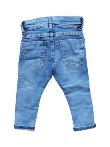 Boys' Ripped Destroyed Jeans With Elastane And Waist Adjuster - 藍色 - 查看 8