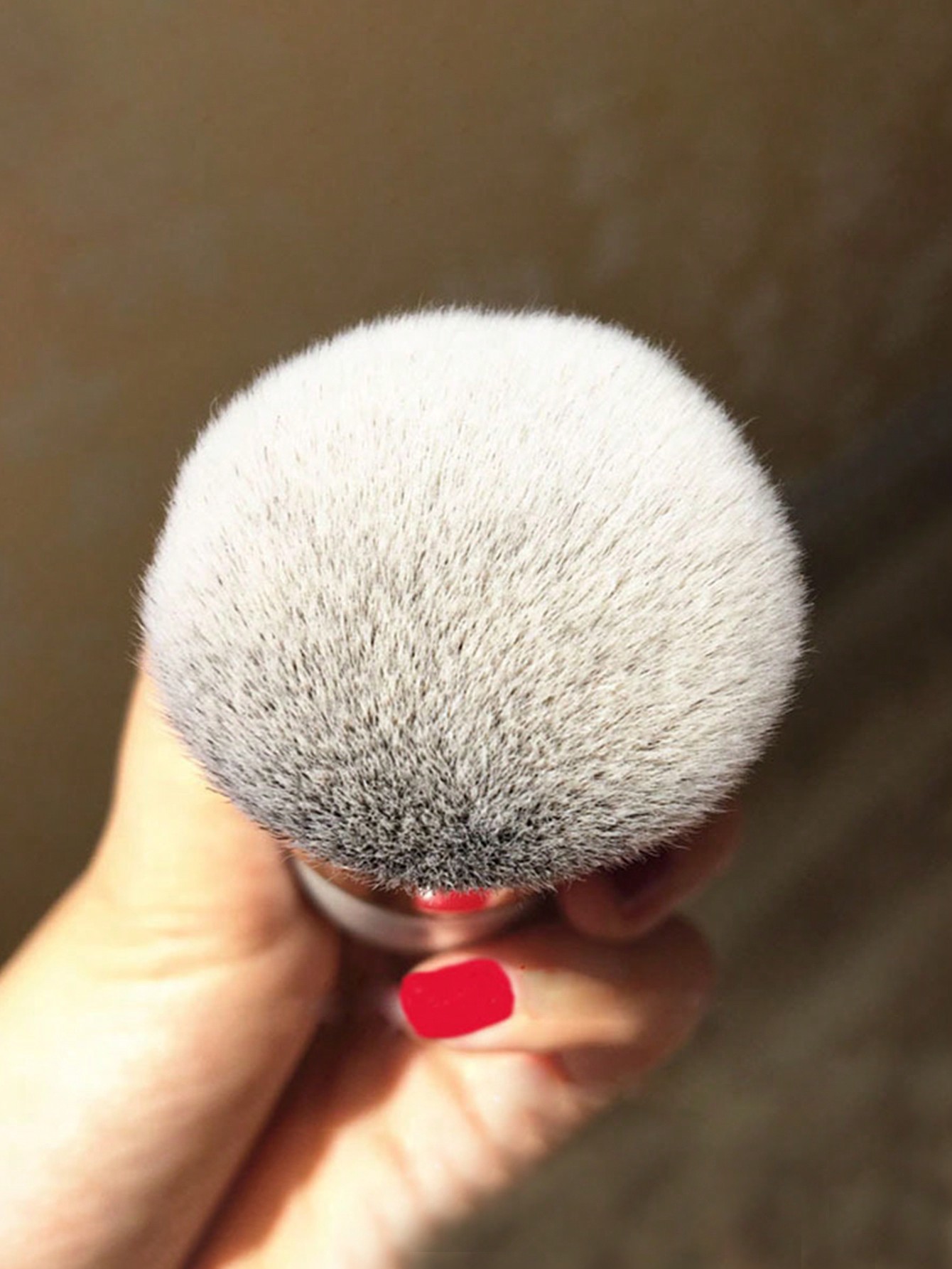 فرشاة أساس للمكياج وأحمر الخدود لبشرة طبيعية، شعير...