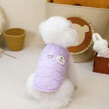 1 PC Winter Pet Dog Jacket Candy Color Clothes Small Dogs Clothing Coat Vest Trackable Pet Outfits - Pink - View 5