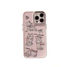 Apple Cute Pink Kitten Design Phone Case Compatible With Iphone 14/15, IPhone 11/12/13 Pro Max, Creative Protection Cover - Multicolor - View 6