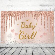 1pc Rose Gold Pink Backdrop, Sweet Party Photography Background Decor - Multicolor - View 4