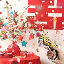 12pcs Hand-Held Confetti Popper Inflatable Air Balloon Gun Party Atmosphere Props Wedding Celebration Sprays - Multicolor - View 1