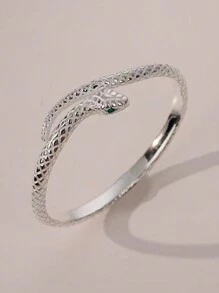 1 pieza Brazalete de moda personalizado con diseño de serpiente encrusted con cristal poderoso, ajustable, apto para uso diario, salidas y fotografía, regalo significativo para mejores amigos