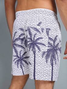 Short Tactel Thick Men's Mauricinho Adult Surf Beach Pool Quick Dry Gym Bermuda Summer - 藍白色 - 查看 2