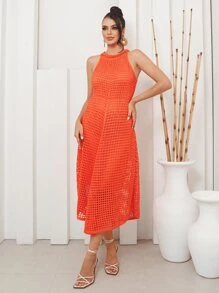 Women Sweater Dresses - Papaya - View 9