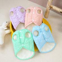 1 PC Winter Pet Dog Jacket Candy Color Clothes Small Dogs Clothing Coat Vest Trackable Pet Outfits - Pink - View 9
