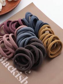 50pcs Minimalist & Practical Hair Scrunchies, Daily Home Hair Accessories Suitable For Girls Back To School Season - Multicolor - View 2